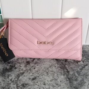 bebe NEW Trifold Wristlet Pink